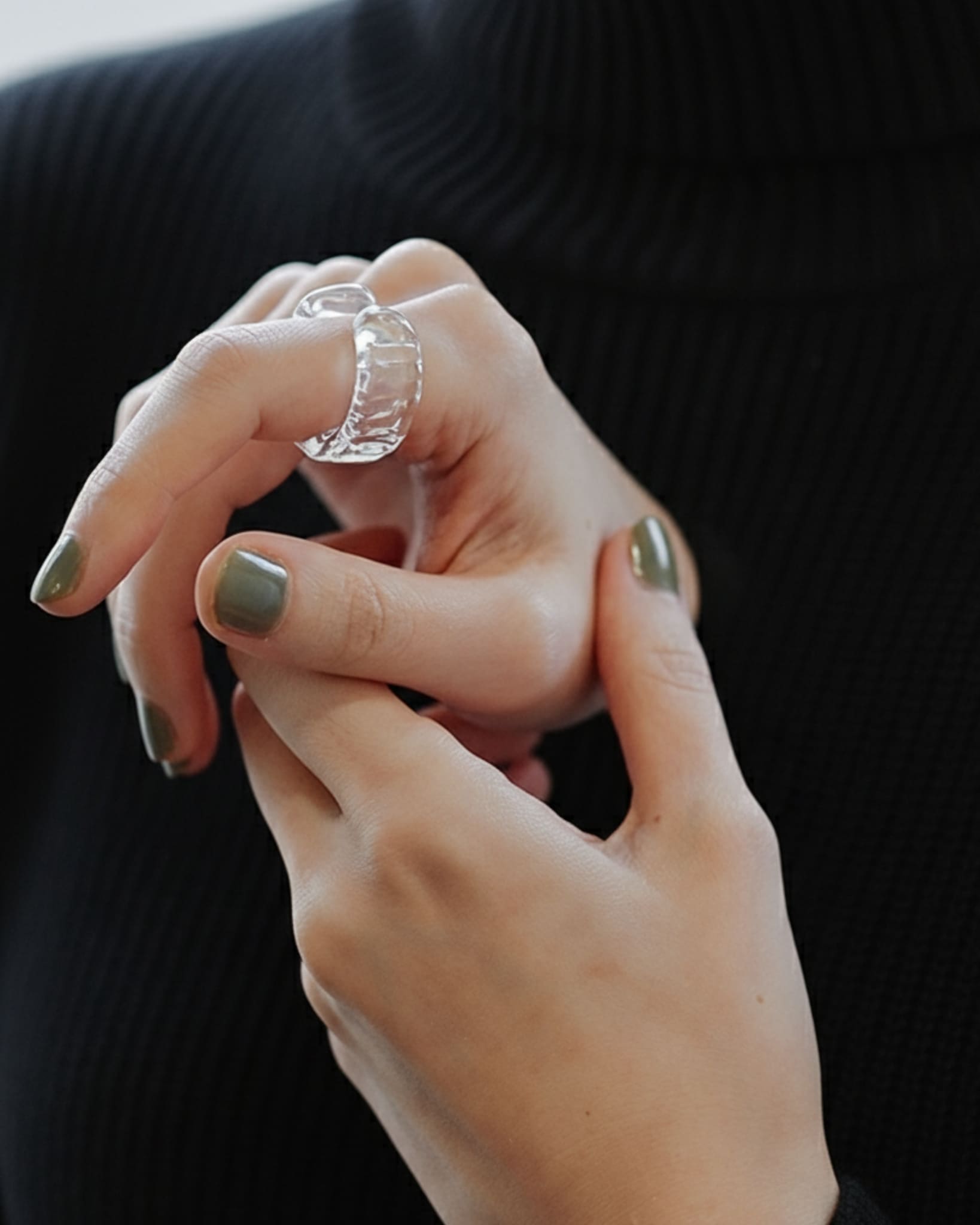 Anillo / Ear cuff "Icicle" HARIO Lampwork Factory