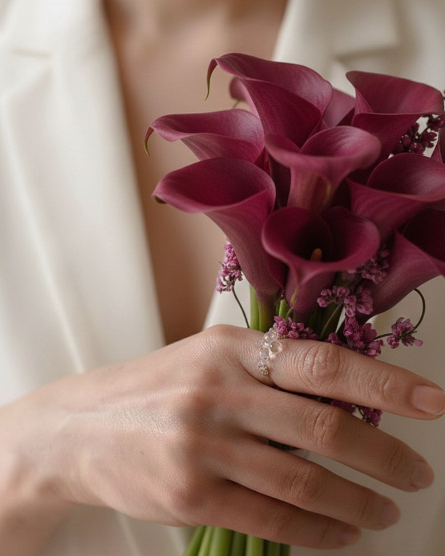 Anillo "White Flower" HARIO Lampwork Factory