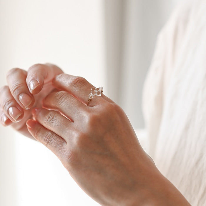 Anillo "White Flower" - Casa TSUGU